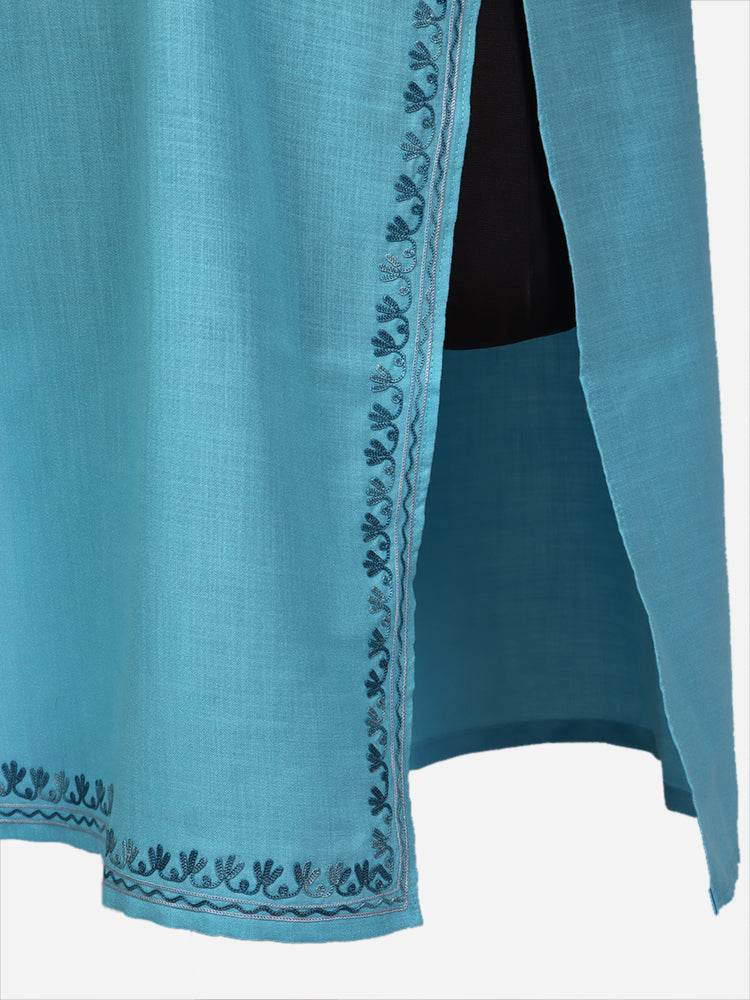 nAARI Fountain Blue Kashmiri Aari Embroidered Cotton Kurti - Shopping in Kashmir
