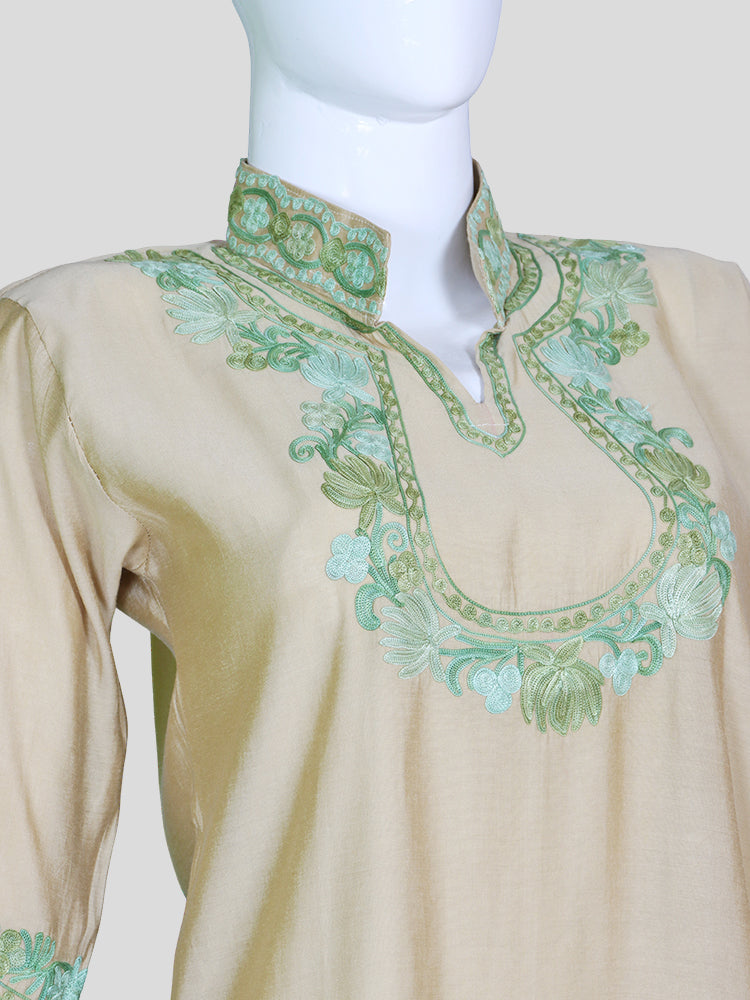 Zariya Butter Cream Silk Trio Edit - Kurti, Kaftan Set, & Coord Set