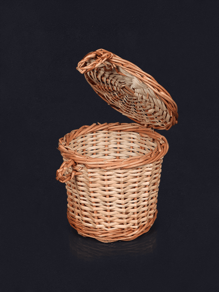 Shaakh Lidded Willow Multi-Utility Baskets (Set of 2) - Shopping in Kashmir