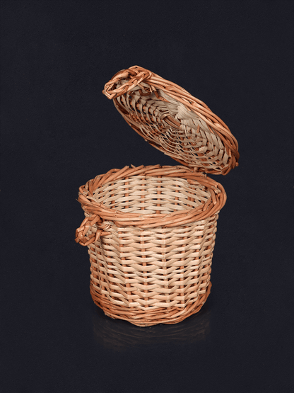 Shaakh Lidded Willow Multi-Utility Baskets (Set of 2) - Shopping in Kashmir