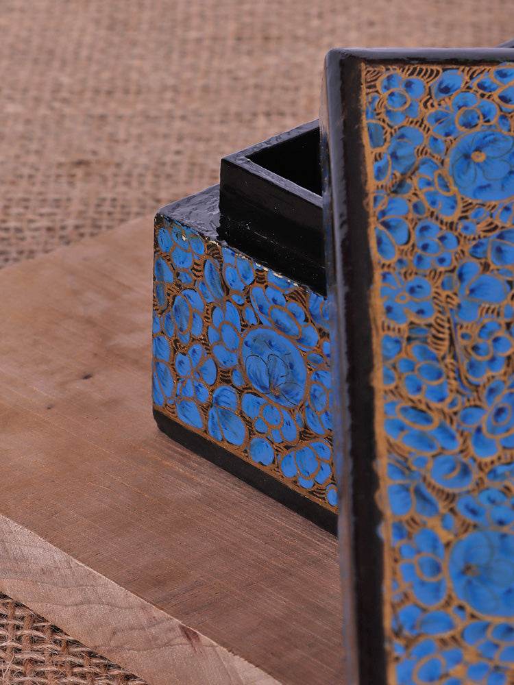 Blue N Black Papier Mache Tissue Box - Shopping in Kashmir