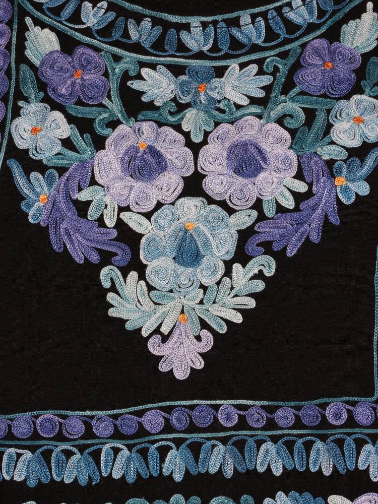nAARI Solid Black Kashmiri Aari Embroidered Cotton Kurti - Shopping in Kashmir