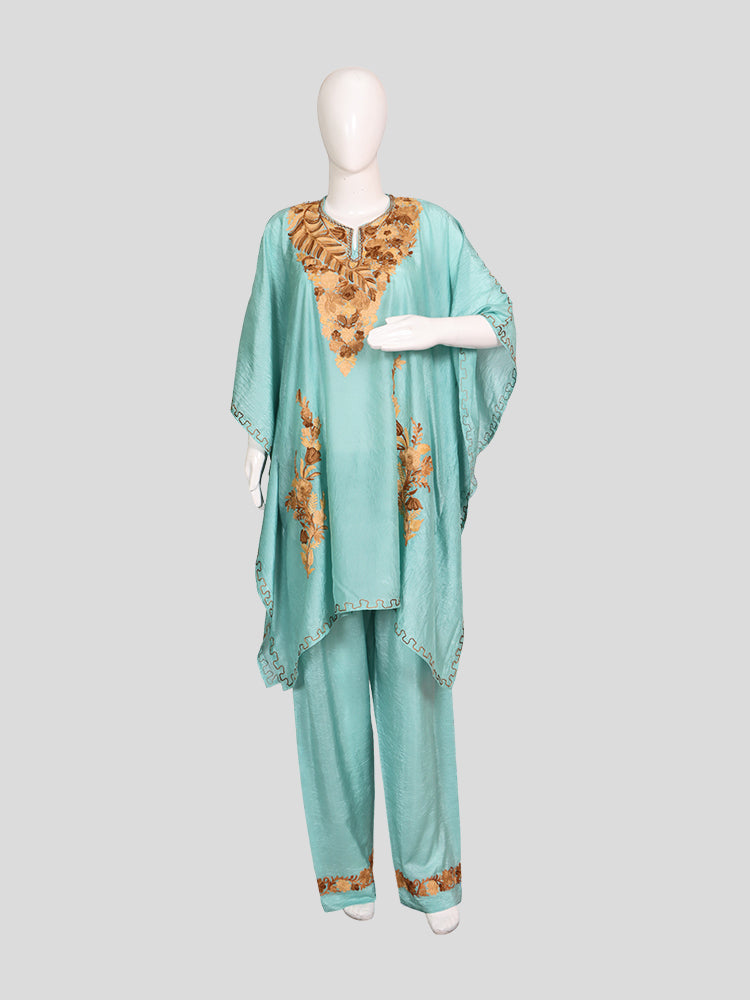 Zariya Sky Blue Silk Trio Edit - Kurti, Kaftan Set, & Coord Set