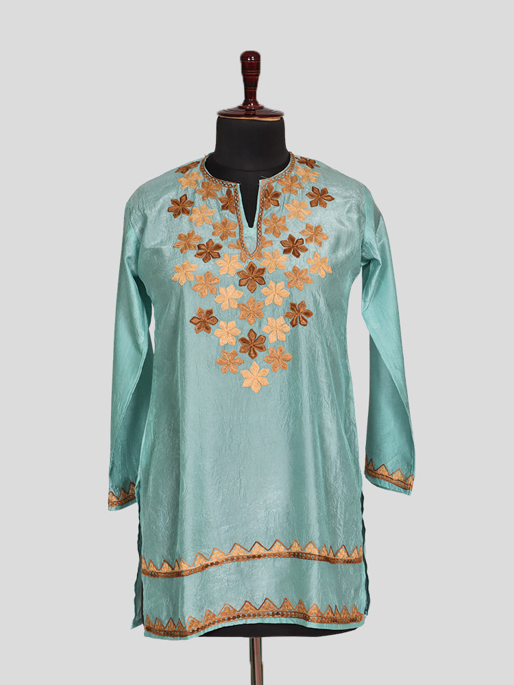 Zariya Sky Blue Silk Trio Edit - Kurti, Kaftan Set, & Coord Set