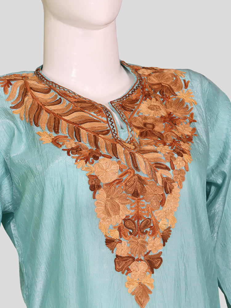 Zariya Sky Blue Silk Trio Edit - Kurti, Kaftan Set, & Coord Set
