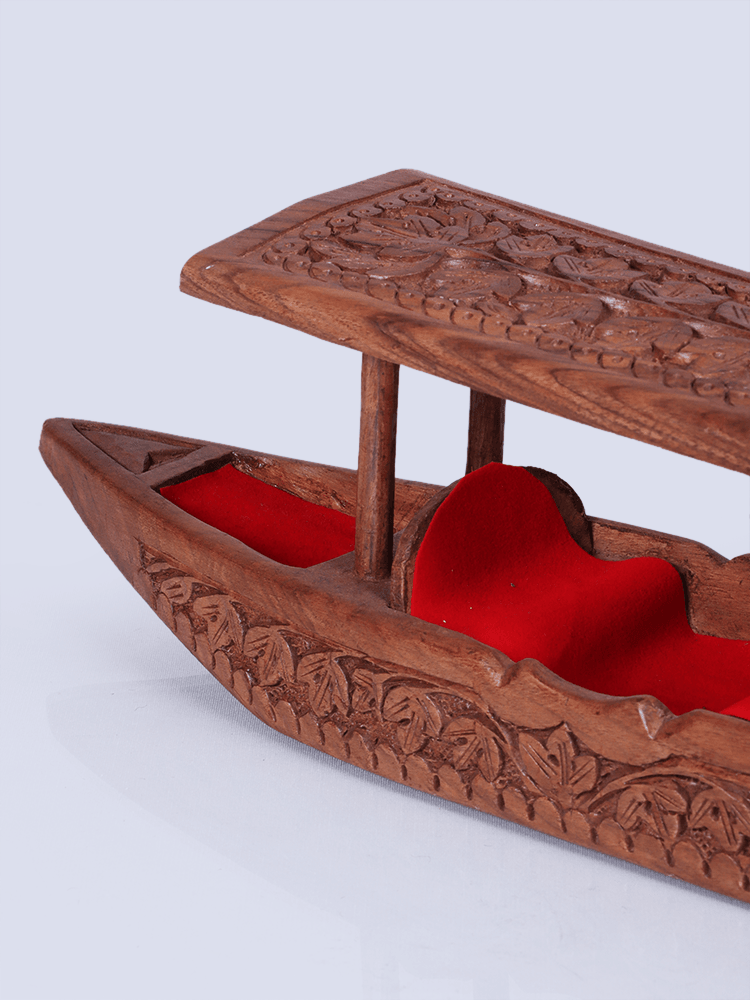 Ride In Carved Walnut Wood Shikara - Shopping in Kashmir