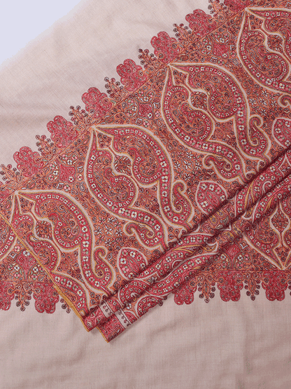 Almond Design Off White Jama Pashmina Shawl - Shopping in Kashmir