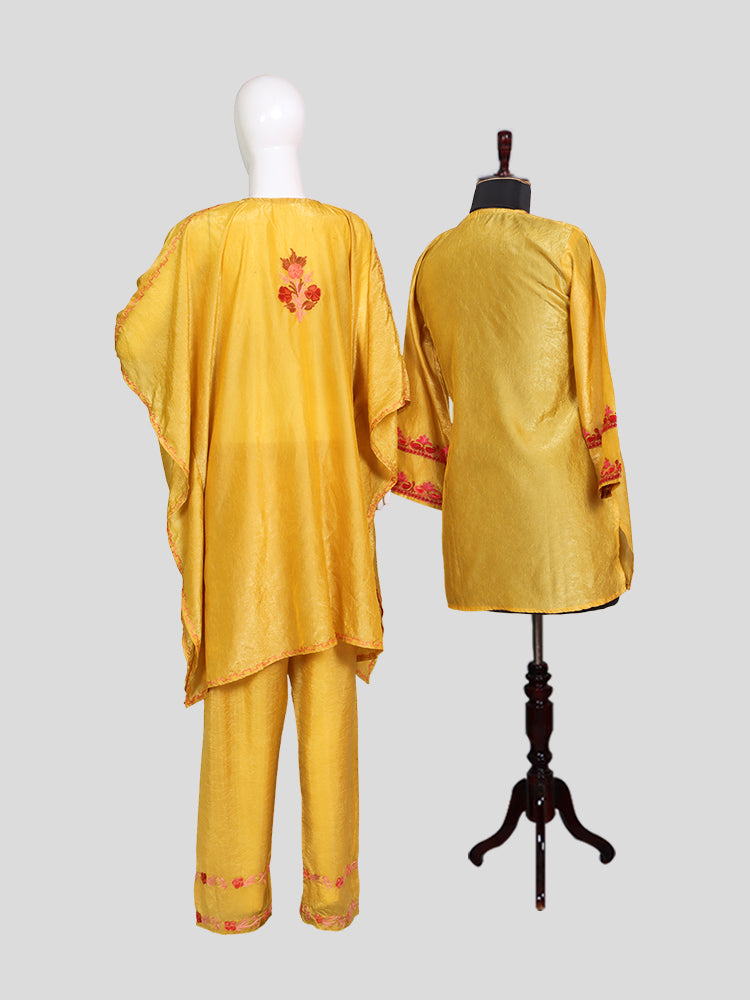 Zariya Yellow Cheese Silk Twins - Kaftan Set & Kurti