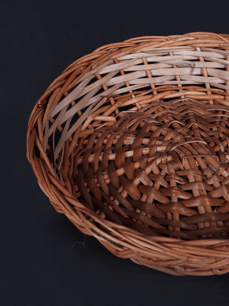 Shaakh Traditional Flat Willow Dry Fruit Baskets (Set of 3) - Shopping in Kashmir