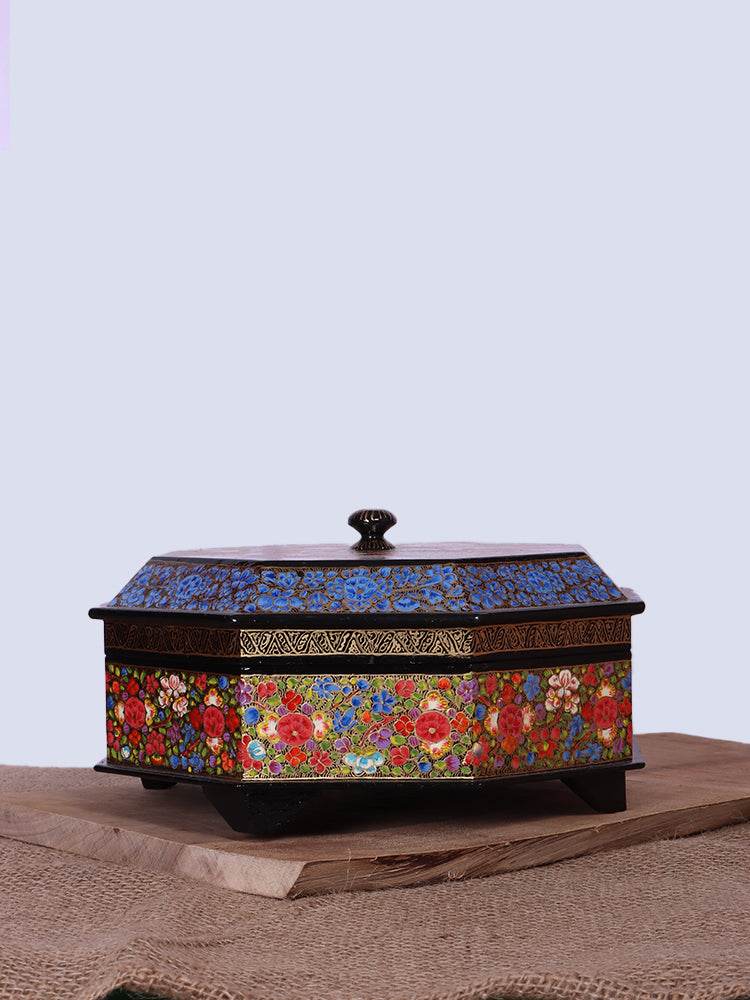 Multi Hazaar Work Papier Mache Dry Fruit Bowl - Shopping in Kashmir