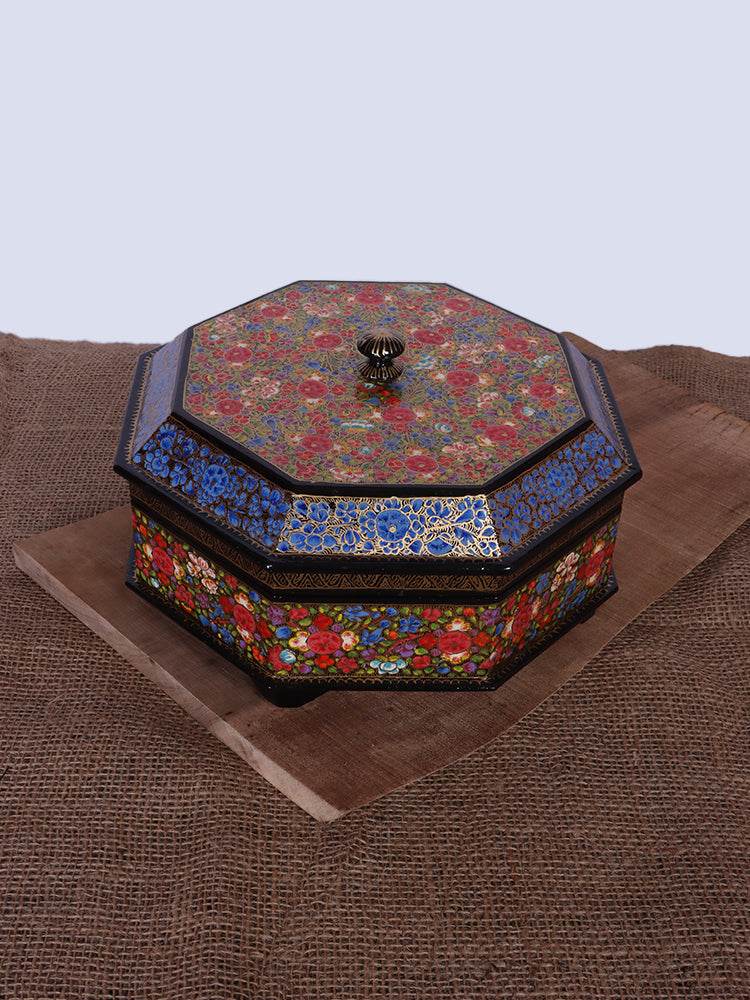 Multi Hazaar Work Papier Mache Dry Fruit Bowl - Shopping in Kashmir