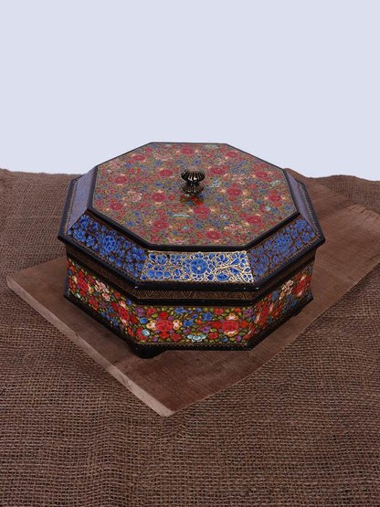 Multi Hazaar Work Papier Mache Dry Fruit Bowl - Shopping in Kashmir