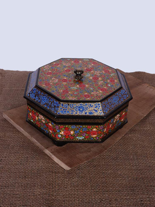 Multi Hazaar Work Papier Mache Dry Fruit Bowl - Shopping in Kashmir