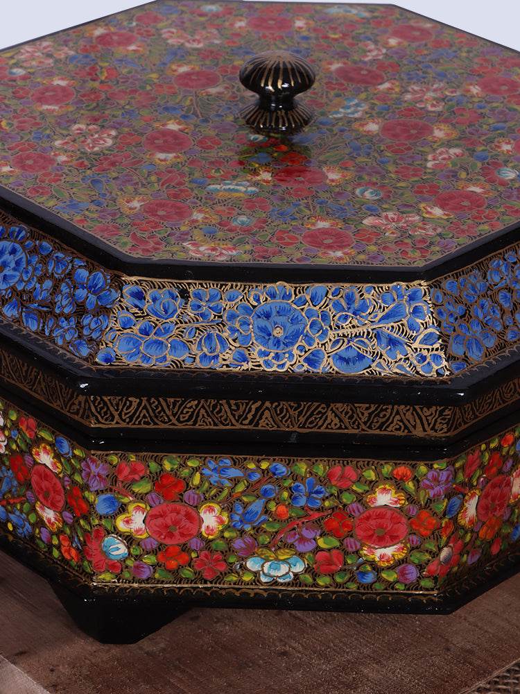 Multi Hazaar Work Papier Mache Dry Fruit Bowl - Shopping in Kashmir
