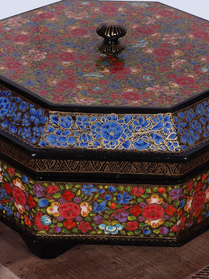 Multi Hazaar Work Papier Mache Dry Fruit Bowl - Shopping in Kashmir