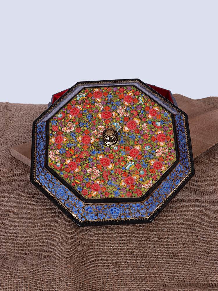 Multi Hazaar Work Papier Mache Dry Fruit Bowl - Shopping in Kashmir