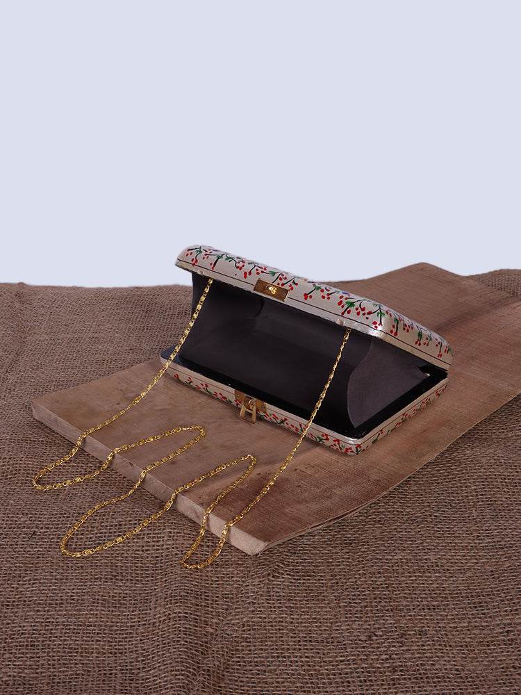 Chirps All Around Papier Mache Clutch - Shopping in Kashmir
