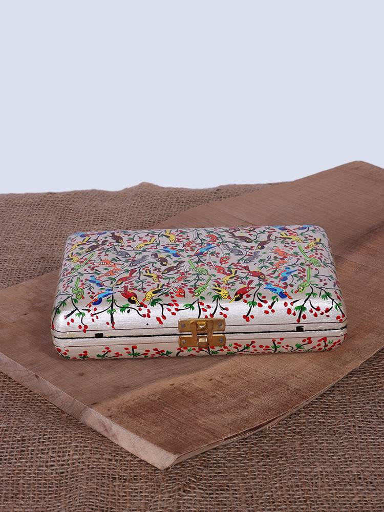 Chirps All Around Papier Mache Clutch - Shopping in Kashmir