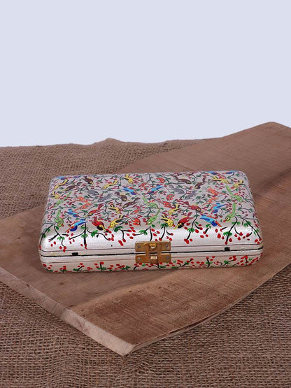 Chirps All Around Papier Mache Clutch - Shopping in Kashmir