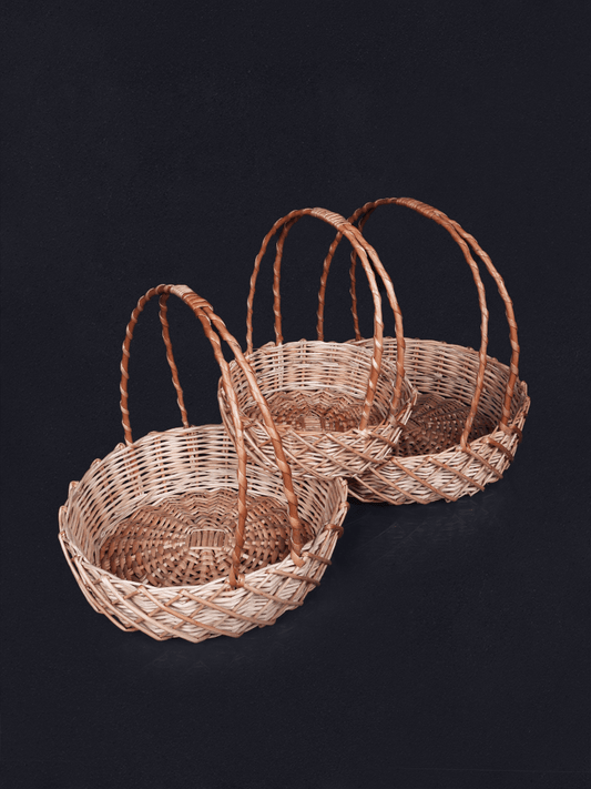Shaakh Kashmiri Willow Round Flat Trays (Set of 3) - Shopping in Kashmir
