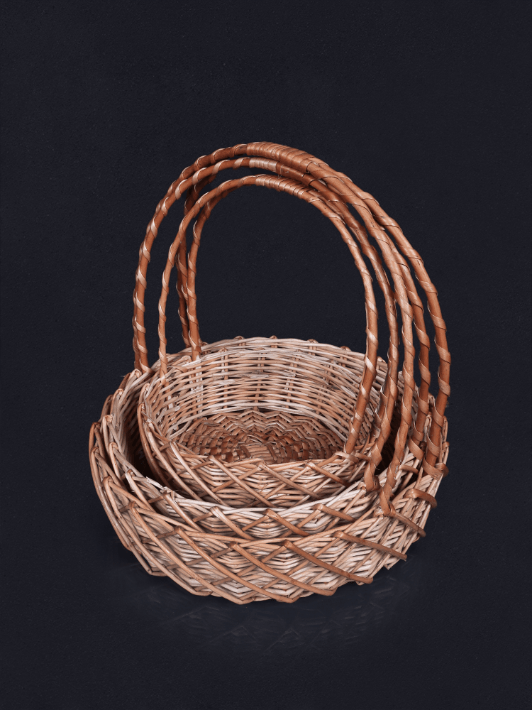 Shaakh Kashmiri Willow Round Flat Trays (Set of 3) - Shopping in Kashmir