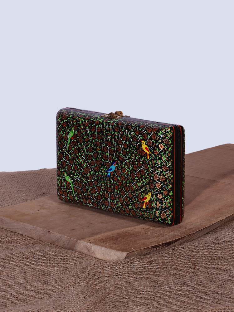 Gold Philai Papier Mache Clutch - Shopping in Kashmir