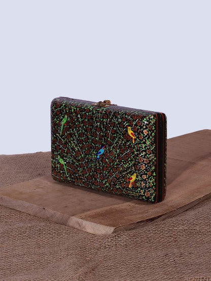 Gold Philai Papier Mache Clutch - Shopping in Kashmir
