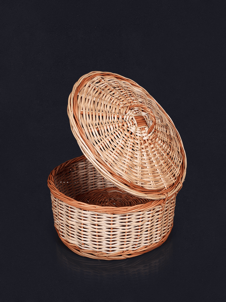 Shaakh Handmade Round Willow Bread Basket (Set of 2) - Shopping in Kashmir