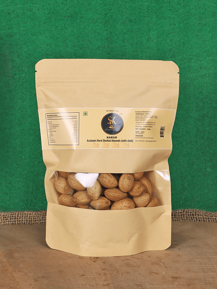 Harud Kashmiri Hard Shelled Almonds (With Shell) - Shopping in Kashmir