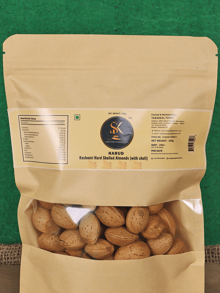 Harud Kashmiri Hard Shelled Almonds (With Shell) - Shopping in Kashmir
