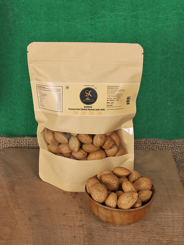 Harud Kashmiri Hard Shelled Almonds (With Shell) - Shopping in Kashmir