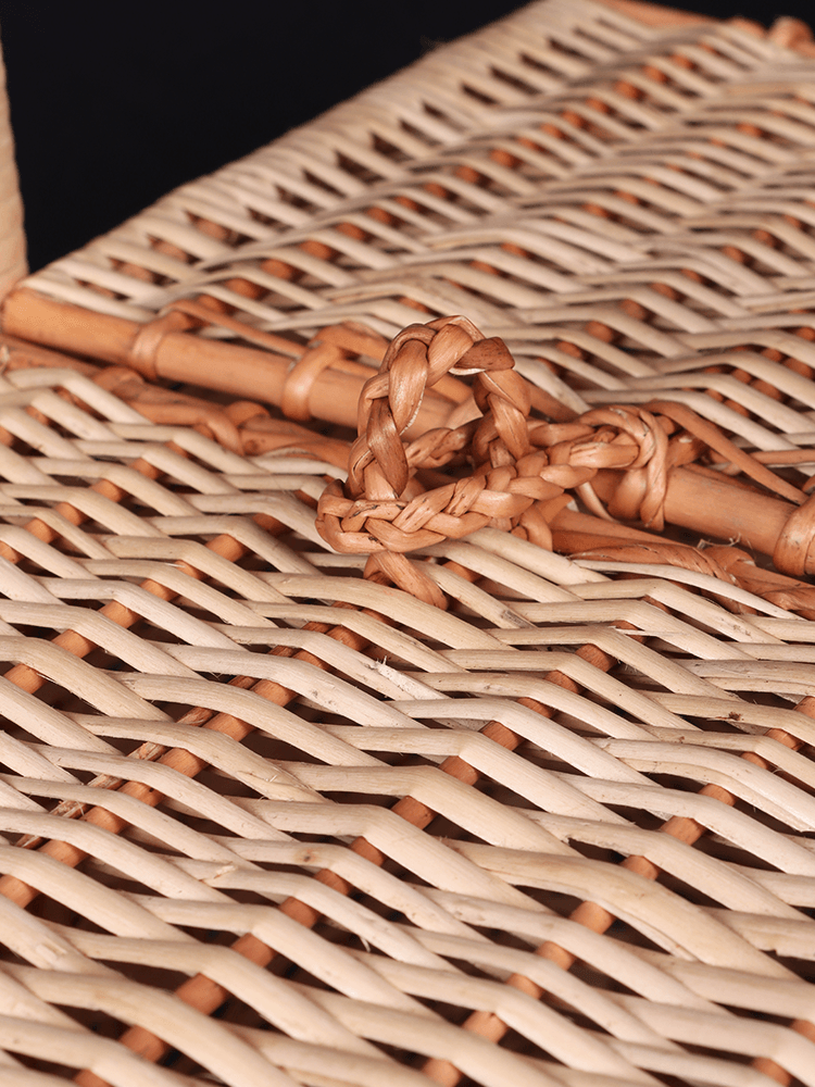 Shaakh Handwoven Willow Dual-Lid Utility Basket - Shopping in Kashmir