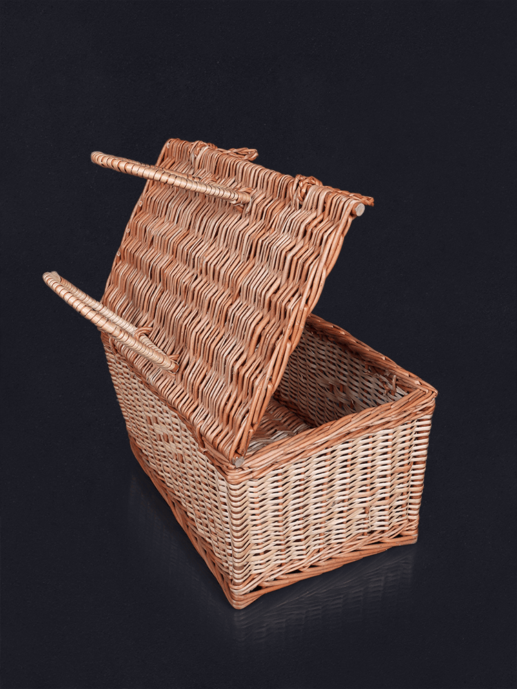 Shaakh Rectangular Willow Storage Basket with Lid - Shopping in Kashmir