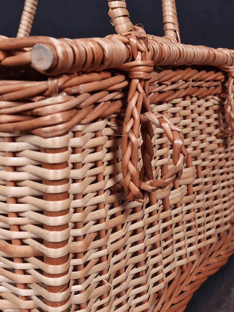 Shaakh Rectangular Willow Storage Basket with Lid - Shopping in Kashmir
