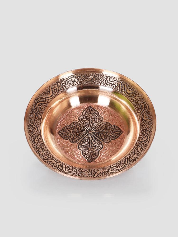 Kashmiri Kandkaari Copper Plates (Set Of 2) - Shopping in Kashmir