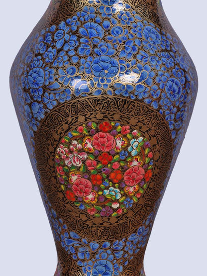 Gold N Blue Papier Mache Flower Vase - Shopping in Kashmir