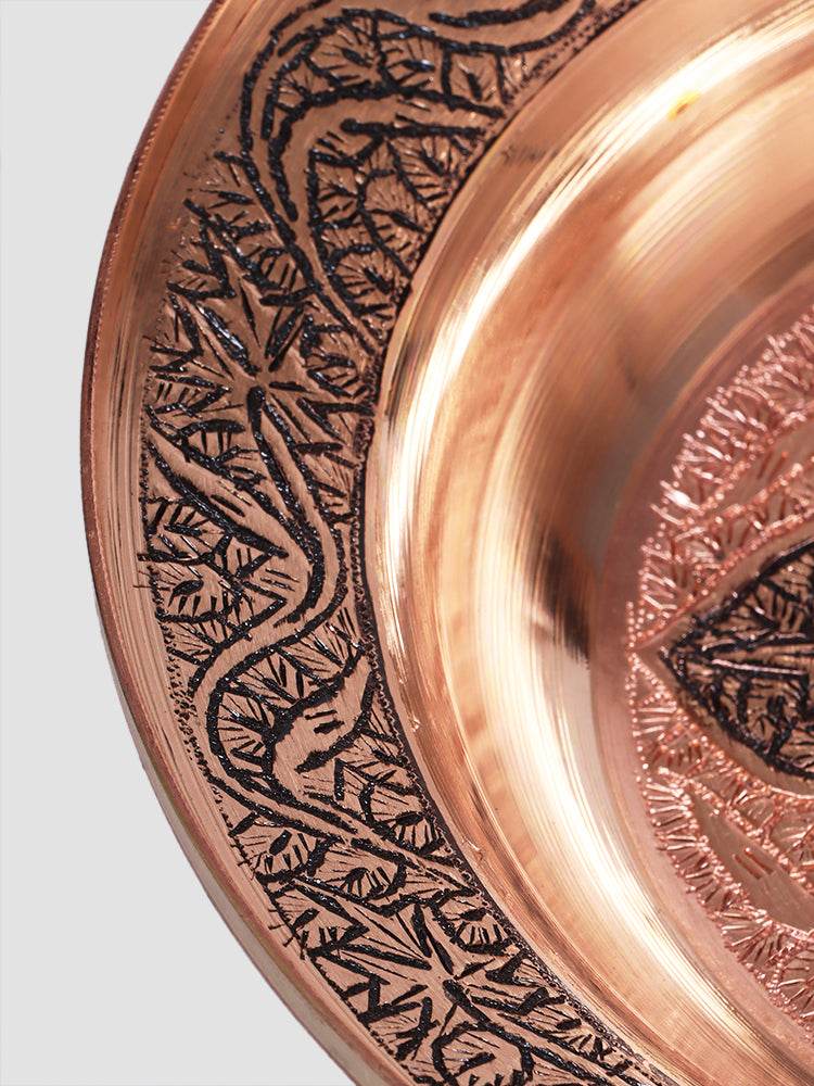 Kashmiri Kandkaari Copper Plates (Set Of 2) - Shopping in Kashmir