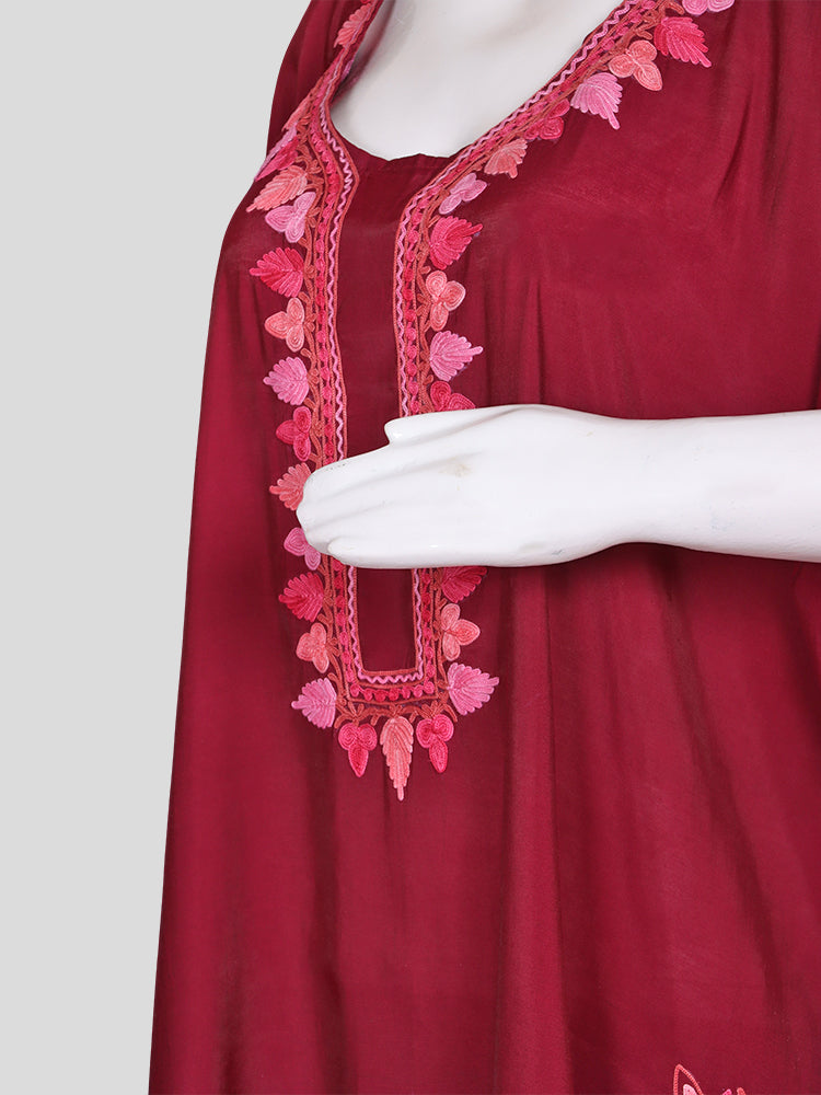 Zariya Blush-Red Silk Trio Edit - Kurti, Kaftan Set, & Coord Set