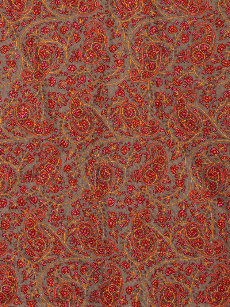 Detailed Design Natural Colored Pashmina Shawl. - Shopping in Kashmir