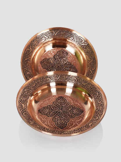 Kashmiri Kandkaari Copper Plates (Set Of 2) - Shopping in Kashmir