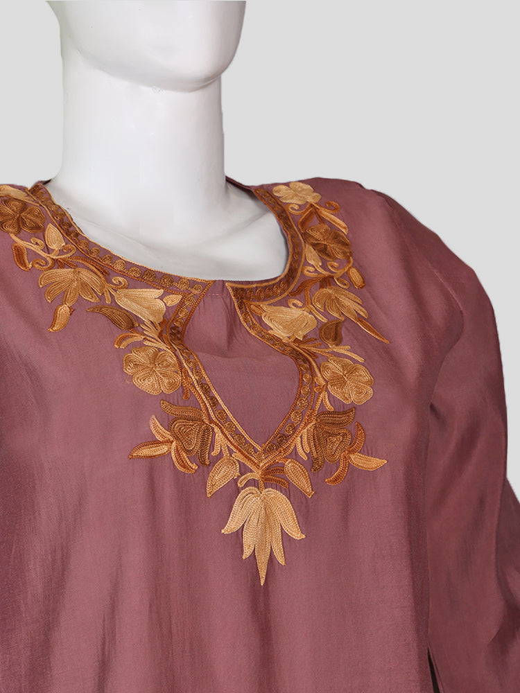 Zariya Dusty Rose Pink Silk Trio Edit - Kurti, Kaftan Set, & Coord Set