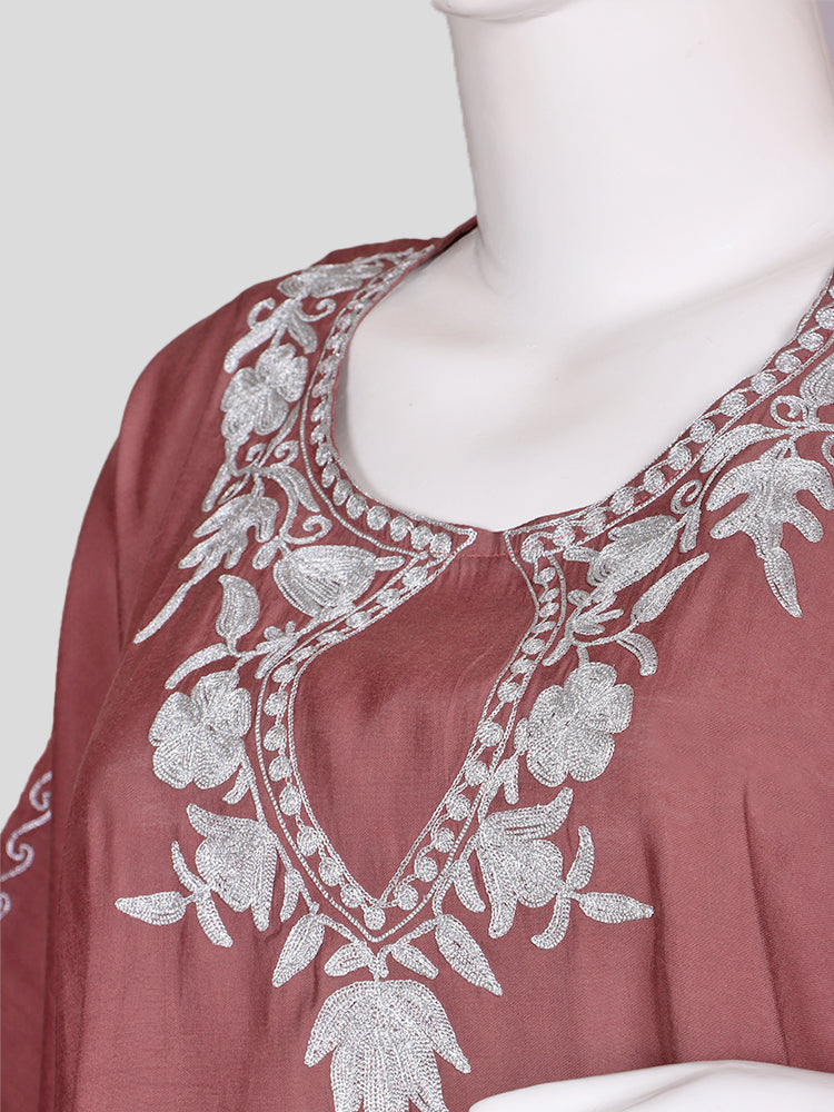 Zariya Dusty Rose Pink Silk Trio Edit - Kurti, Kaftan Set, & Coord Set