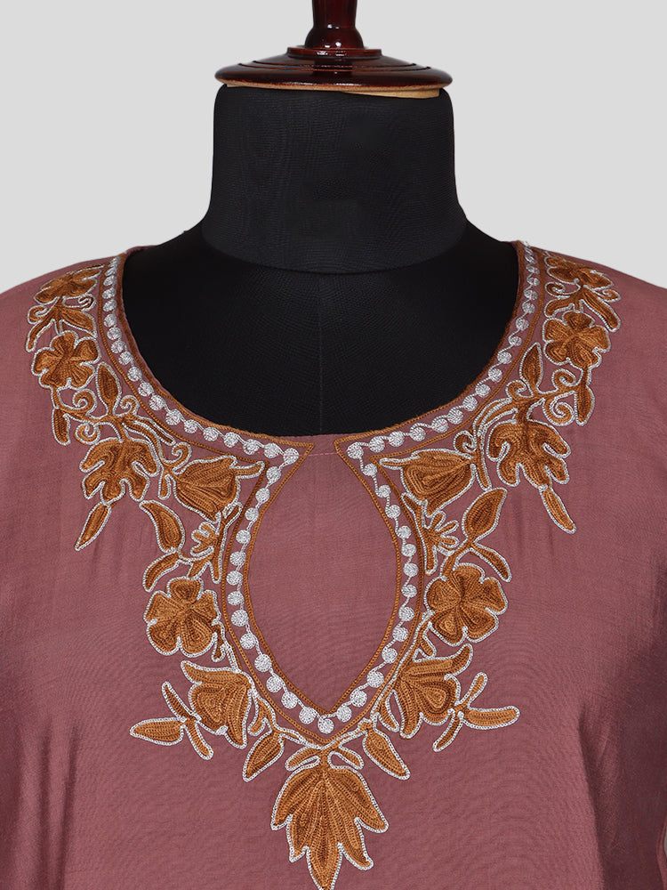 Zariya Dusty Rose Pink Silk Trio Edit - Kurti, Kaftan Set, & Coord Set