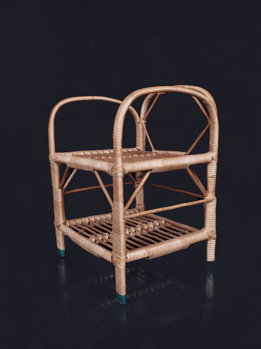 Shaakh Kashmiri Wicker Willow Two-Tier Book Stand - Shopping in Kashmir