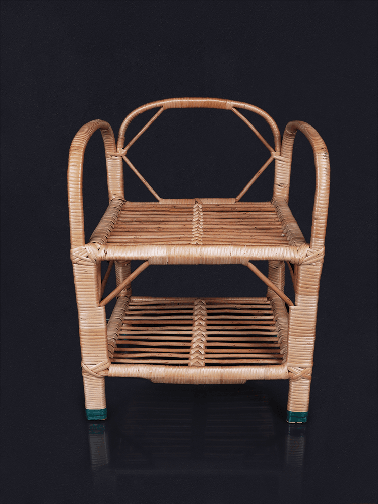 Shaakh Kashmiri Wicker Willow Two-Tier Book Stand - Shopping in Kashmir