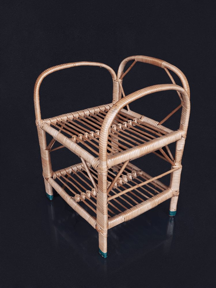 Shaakh Kashmiri Wicker Willow Two-Tier Book Stand - Shopping in Kashmir