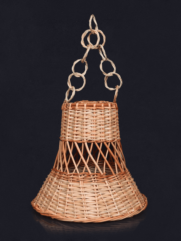 Shaakh Handwoven Willow Bell-Shaped Hanging Lamp Shade - Shopping in Kashmir