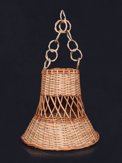 Shaakh Handwoven Willow Bell-Shaped Hanging Lamp Shade - Shopping in Kashmir