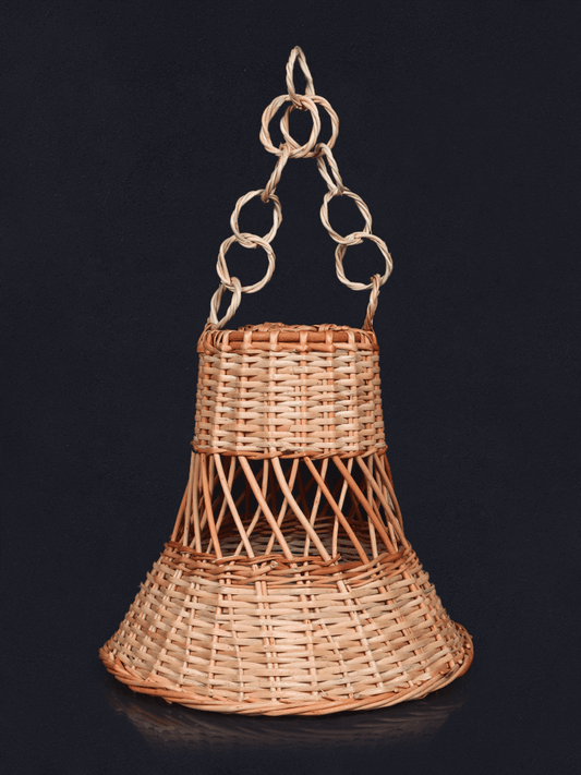 Shaakh Handwoven Willow Bell-Shaped Hanging Lamp Shade - Shopping in Kashmir