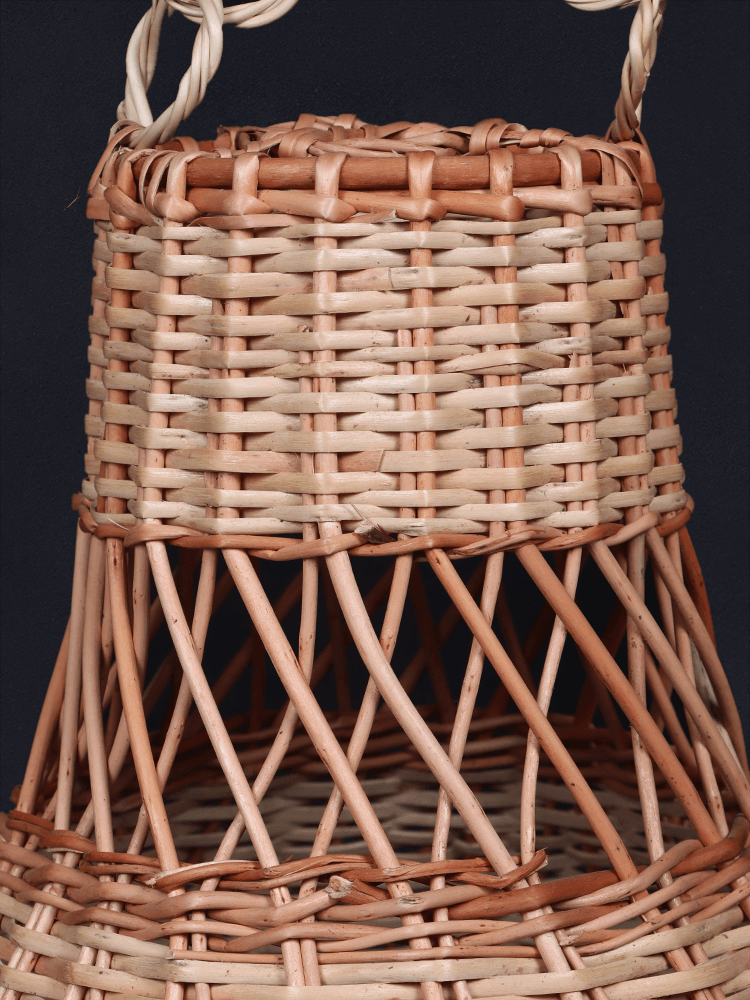 Shaakh Handwoven Willow Bell-Shaped Hanging Lamp Shade - Shopping in Kashmir